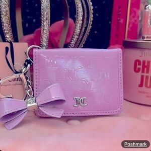 Juicy Couture Lavender Card Holder with Bow Keychain
